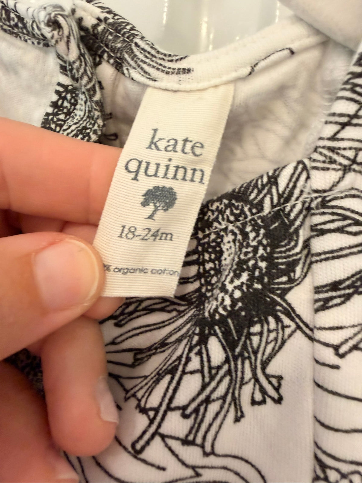 #85 Kate Quinn Black and White Floral Matching Set, Girls 18-24m