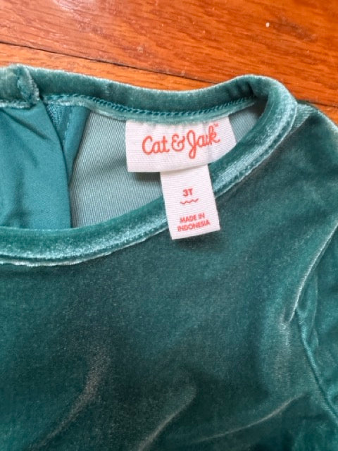 #127 Cat & Jack Velvet Bubble Dress Girls 3T