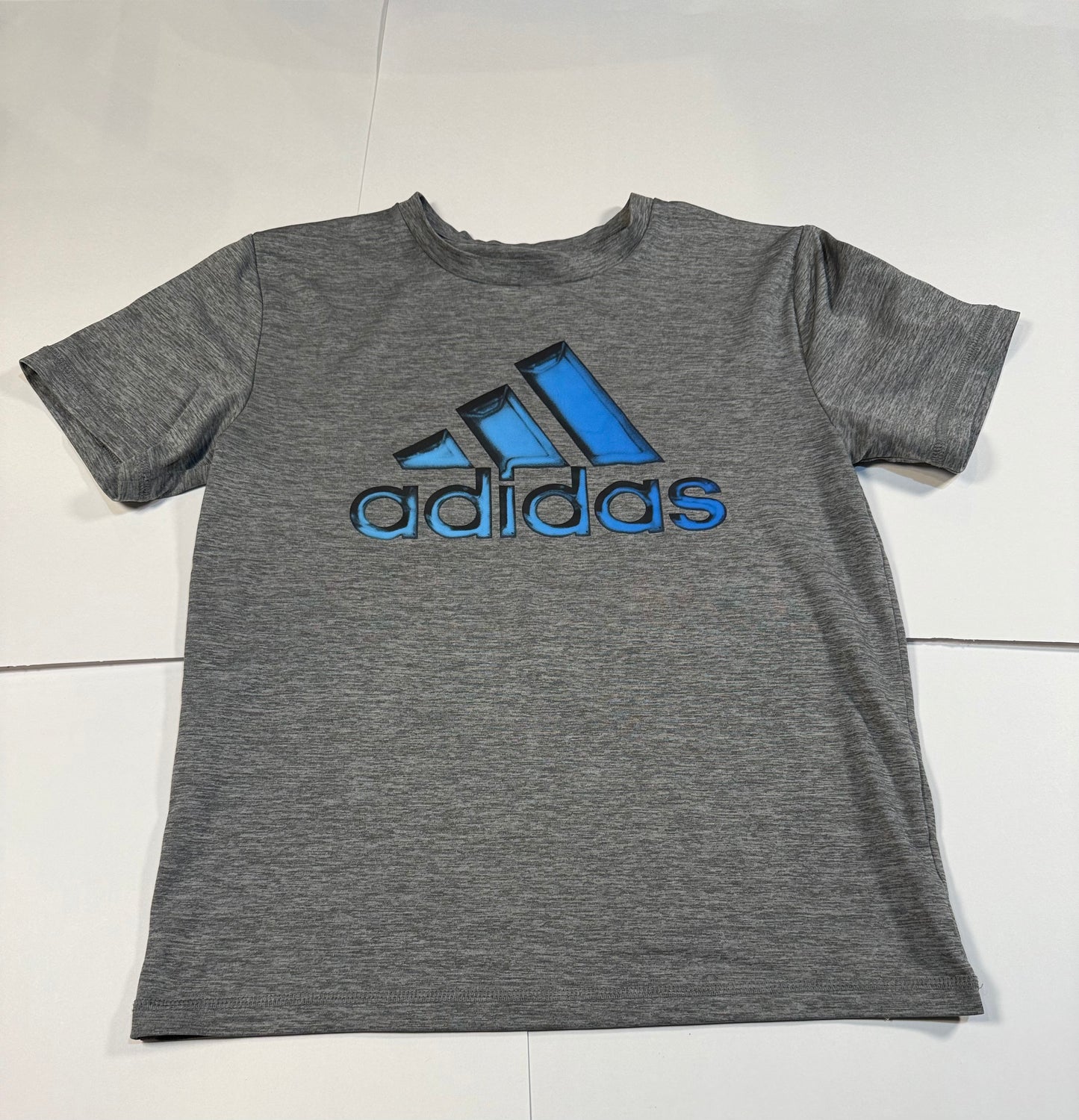 #180 Boys Small (8) Adidas Shirt Bundle- Blue and Gray Athletic Shirts and Red Cotton
