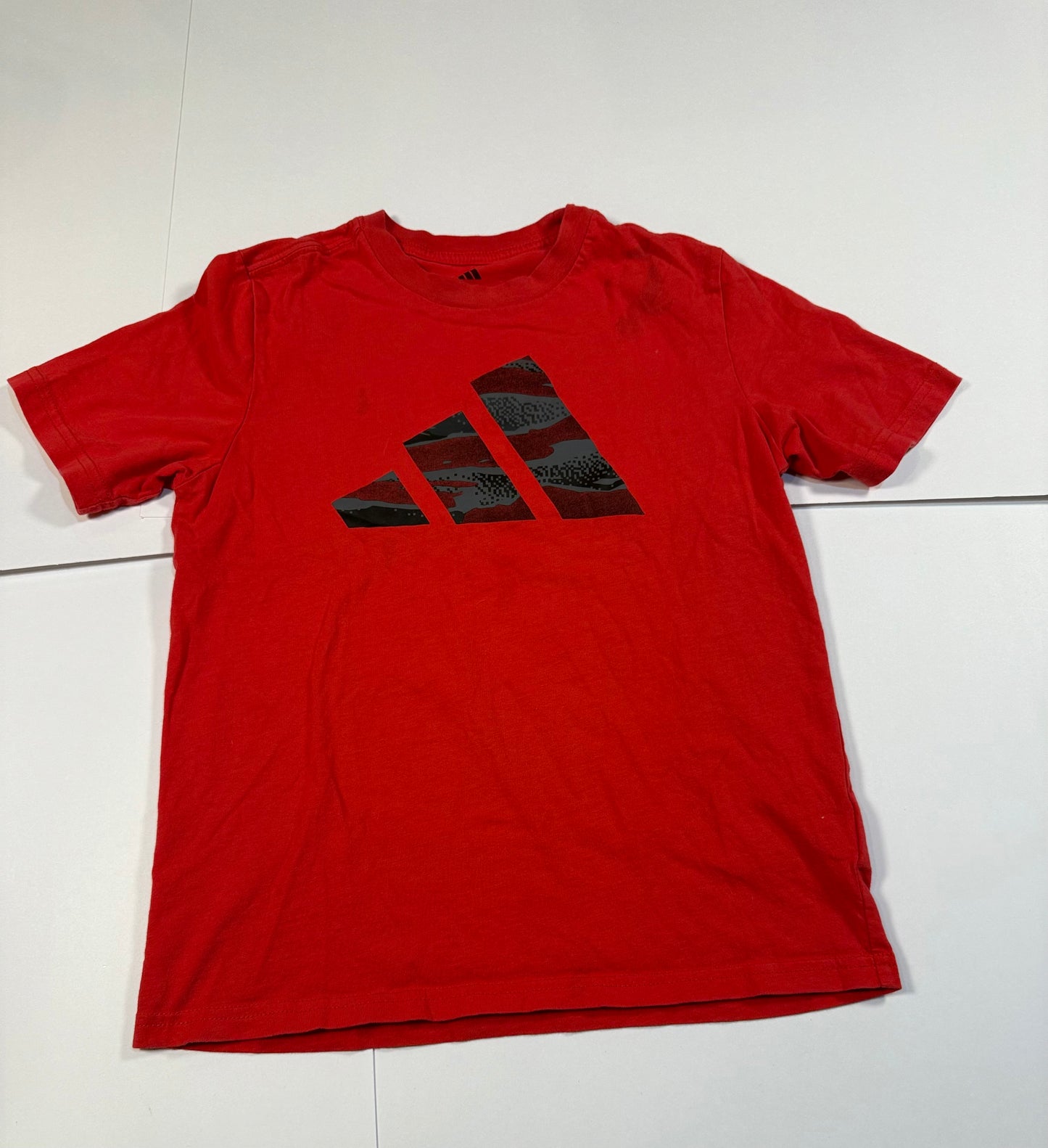 #180 Boys Small (8) Adidas Shirt Bundle- Blue and Gray Athletic Shirts and Red Cotton