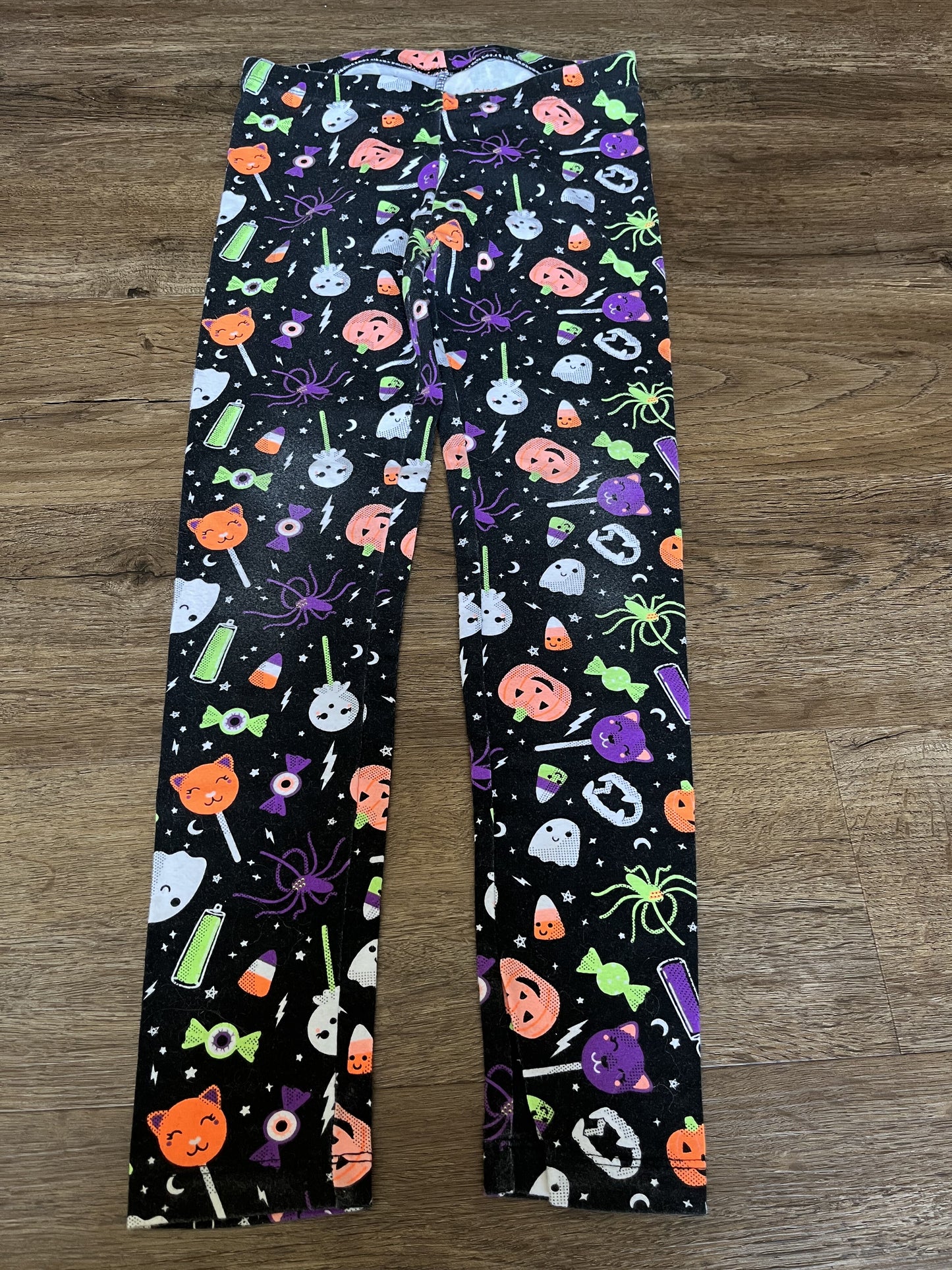 #124 Cat & Jack Halloween 2 Leggings Girls Size M 7/8