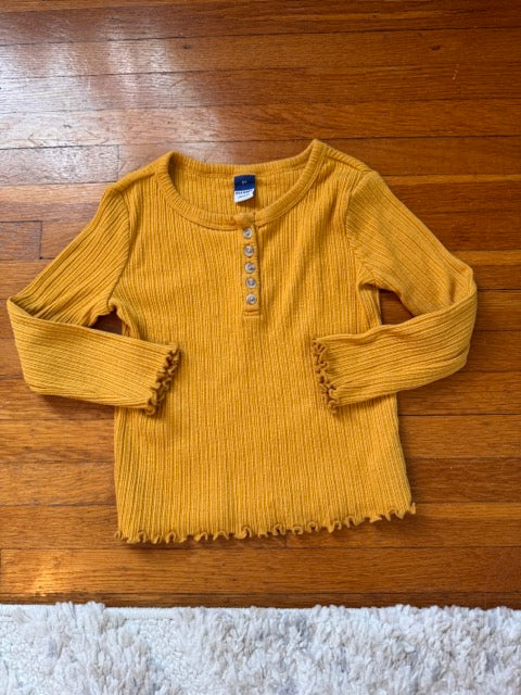 #127 Old Navy Ribbed Henley Girls 3T