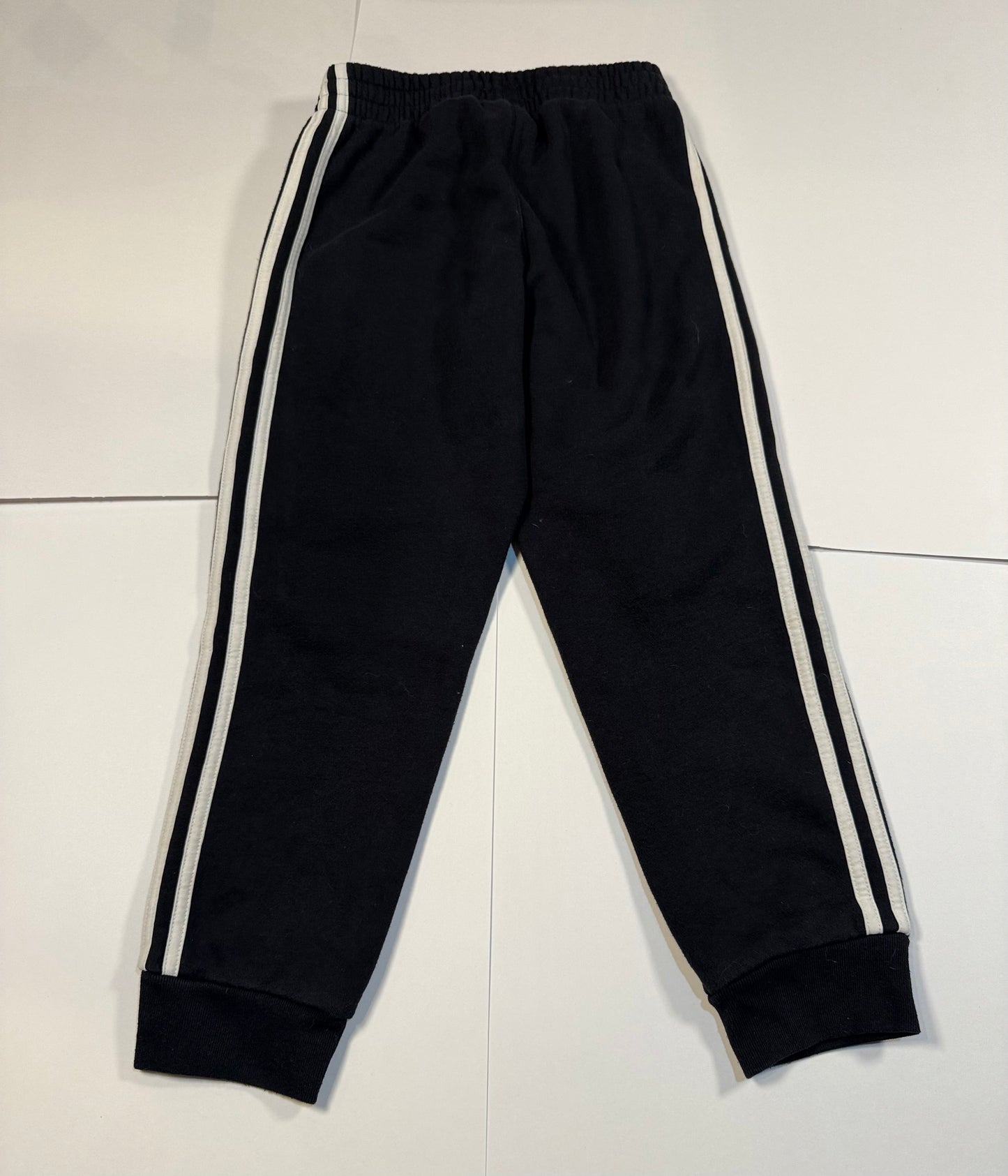 #180 Boys Small (8) Adidas Jogger Bundle- Black with White Stripe Fleece Jogger and Navy with Green Stripe