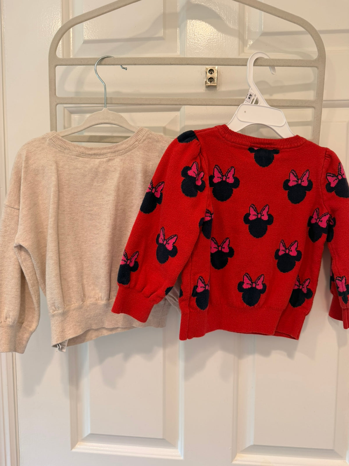 #85 Baby Gap x Disney Pair Minnie Mouse Sweaters, Girls 24m