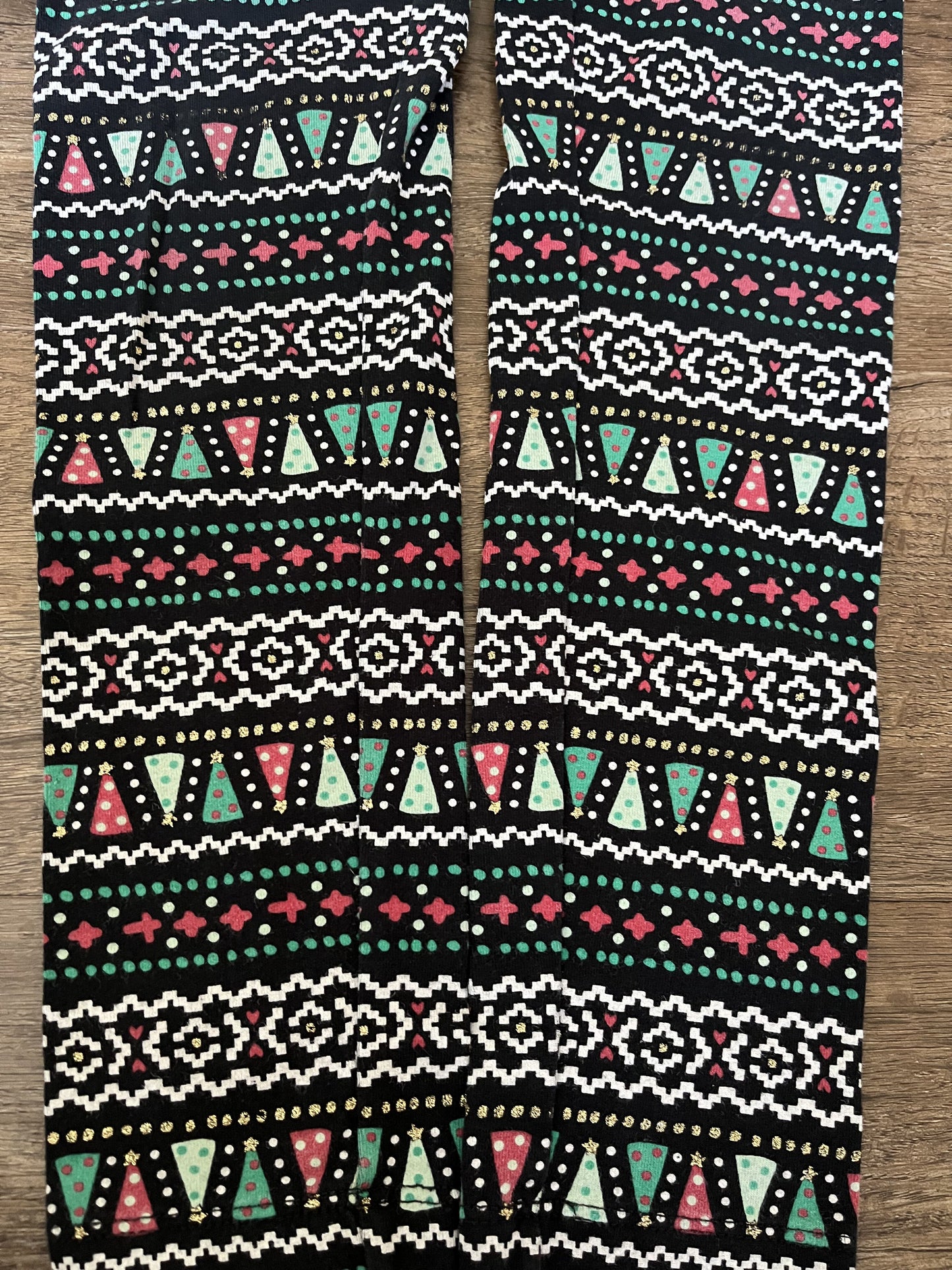 #124 VGUC Cat & Jack Christmas Print Leggings Girls Size M 7/8