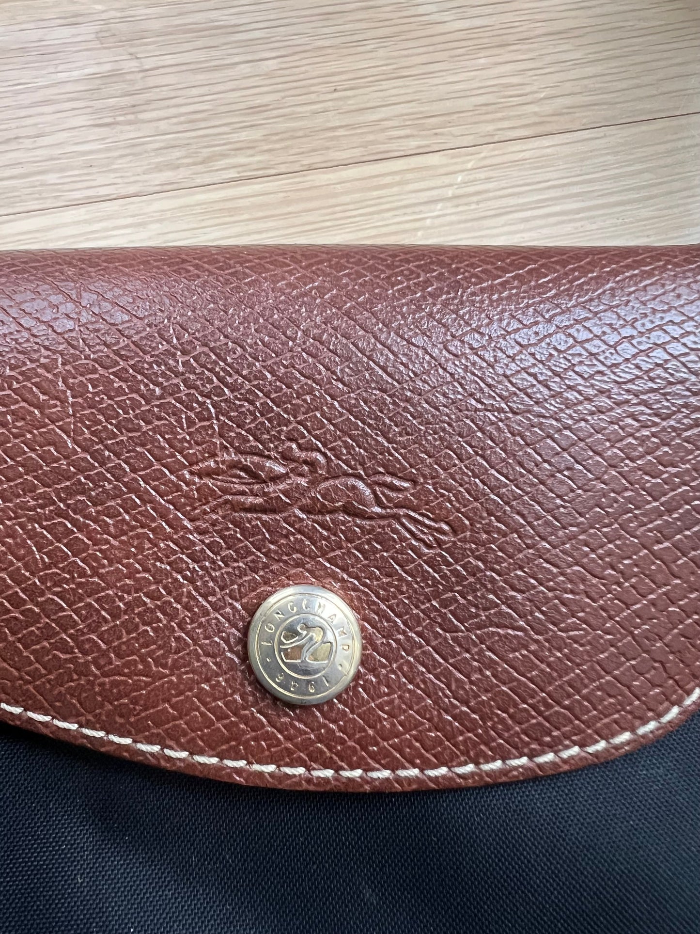 #41 Black Longchamp Tote with Brown Leather Accents PRICE REDUCED