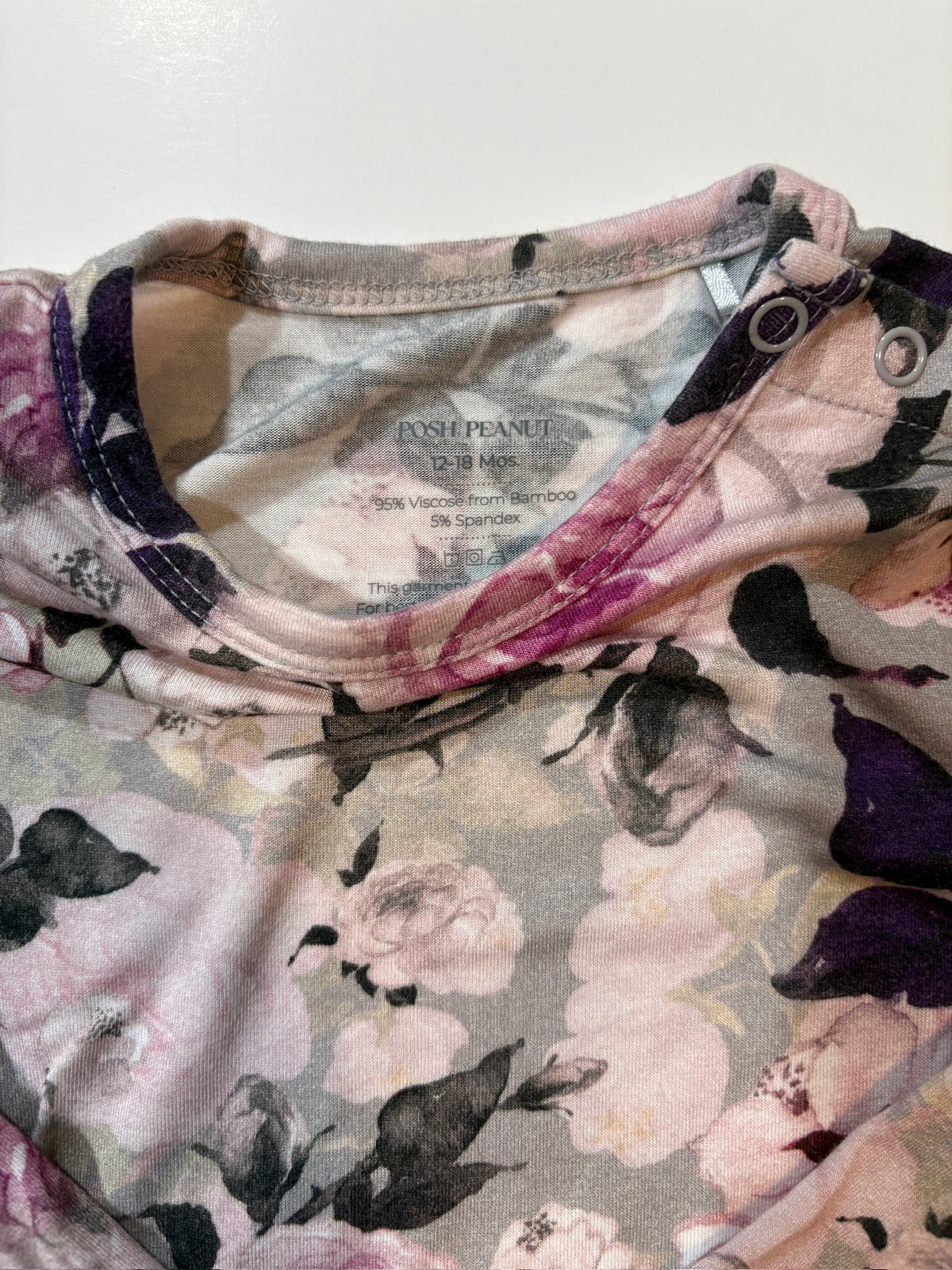 Seller #105 - Girls Size 12-18 Months Posh Peanut Floral Long Sleeve Twirl with Bodysuit VGUC