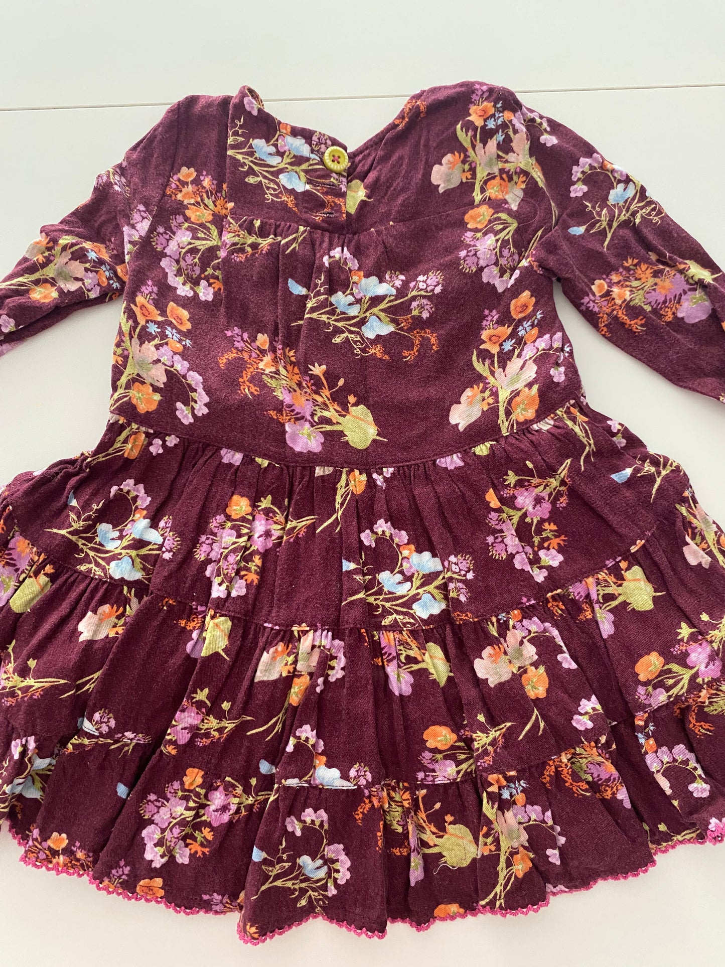 #117- Girls 2T, Matilda Jane Maroon Fall Dress, VGUC