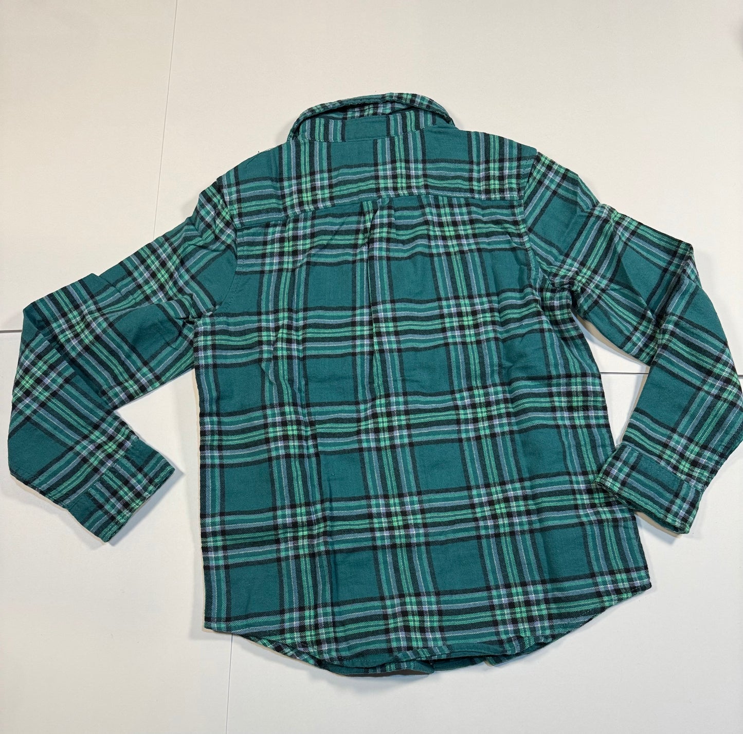 #180 Boys M (8) Cat & Jack Bundle Red/Orange Plaid and Flannel Green Plaid