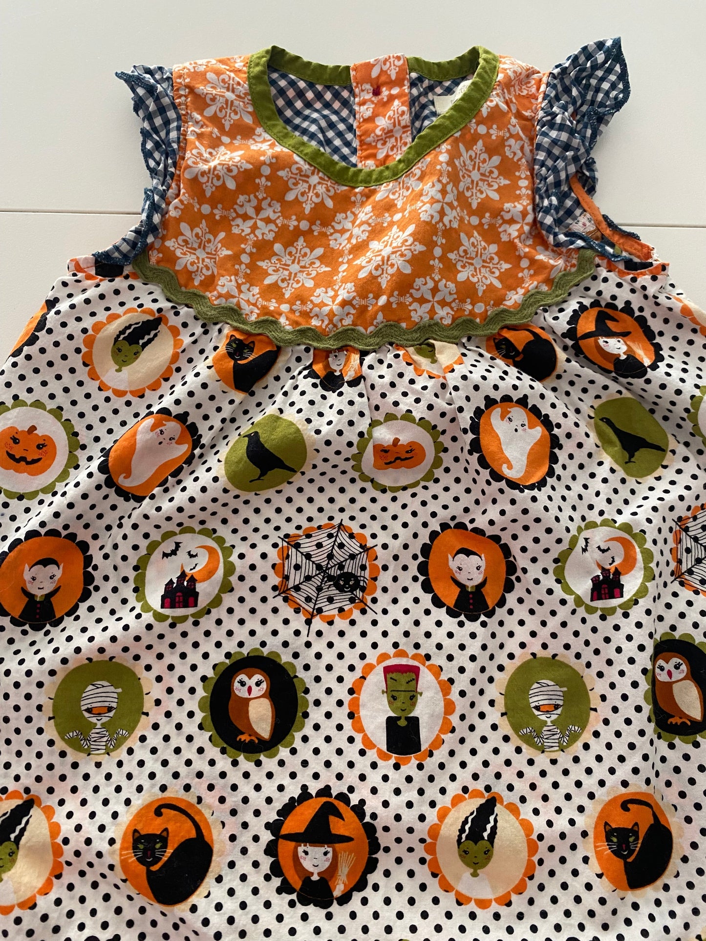 #117- Girls 24M, Matilda Jane Halloween Print Dress w/ bloomers, GUC,*reduced*