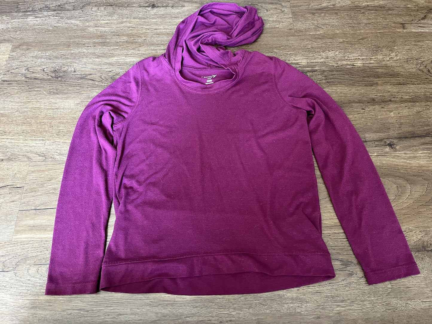 #124 VGUC Old Navy Active Burgundy Hooded Shirt Girls Size M 8