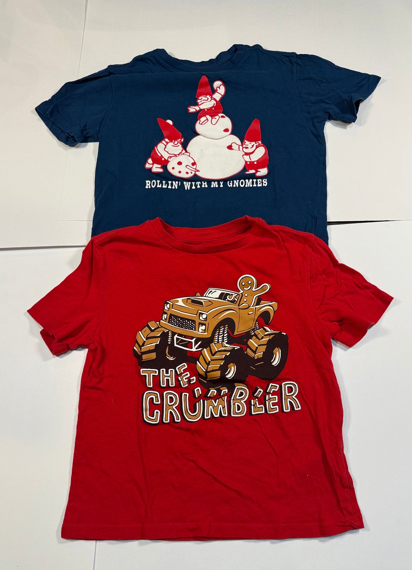 #180 Boys Medium(8) Old Navy Christmas Bundle -Rollin with my Gnomies and The Crumbler