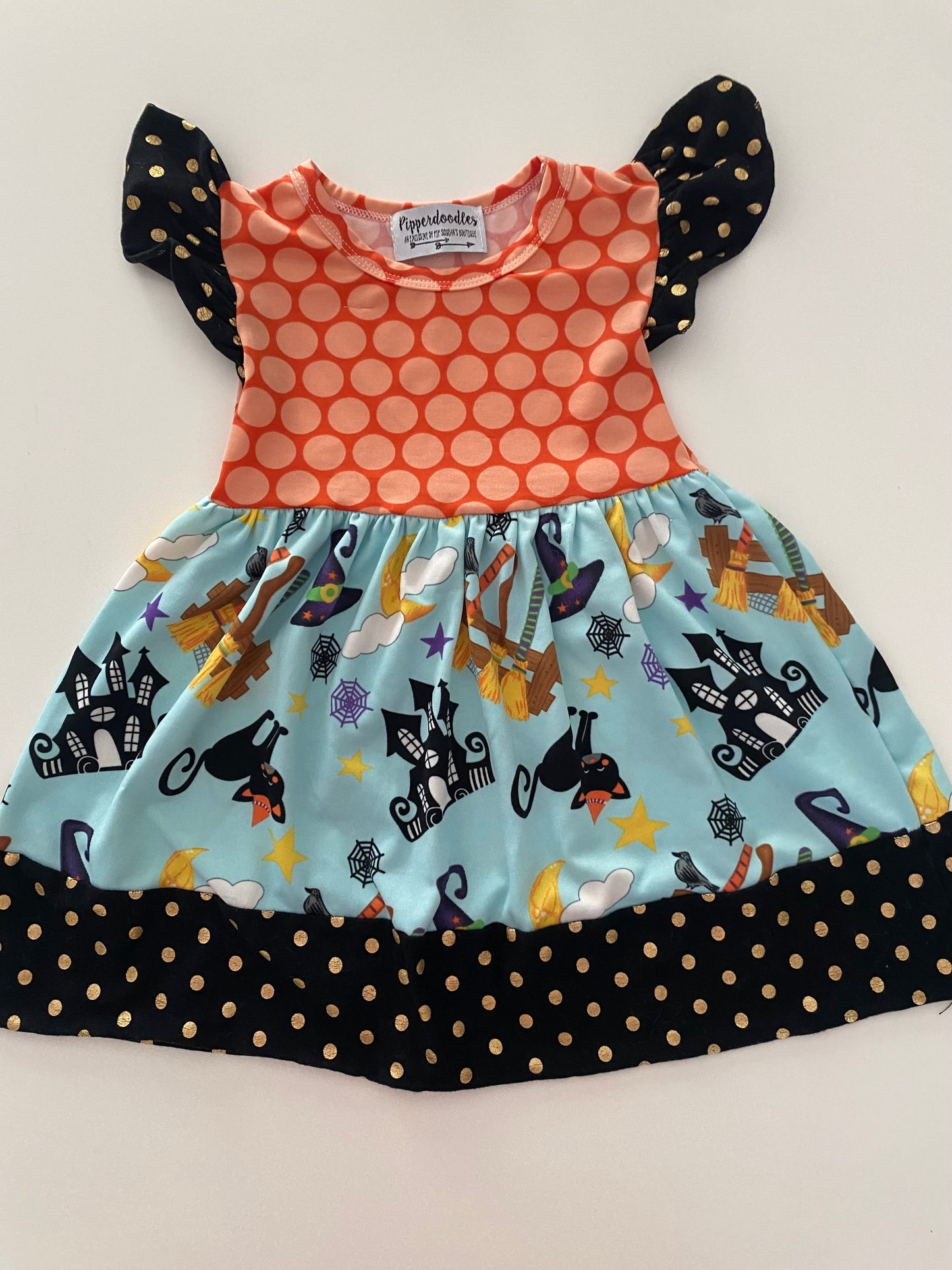 #117- Girls 2T, Pipperdoodles Halloween print dress, VGUC,*reduced*