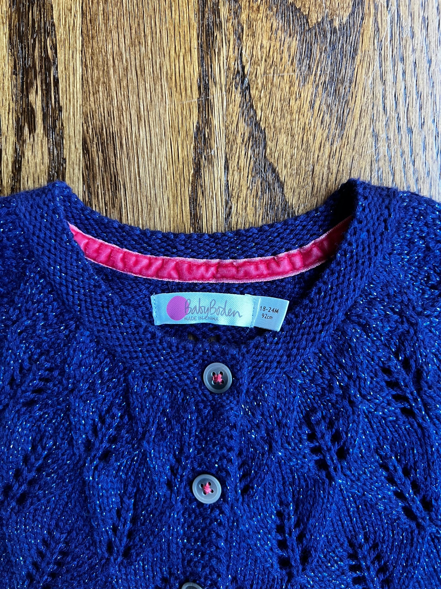 Seller #115 - REDUCED Baby Boden Girls 18-24M Navy Blue Sparkly Cardigan Sweater, EUC