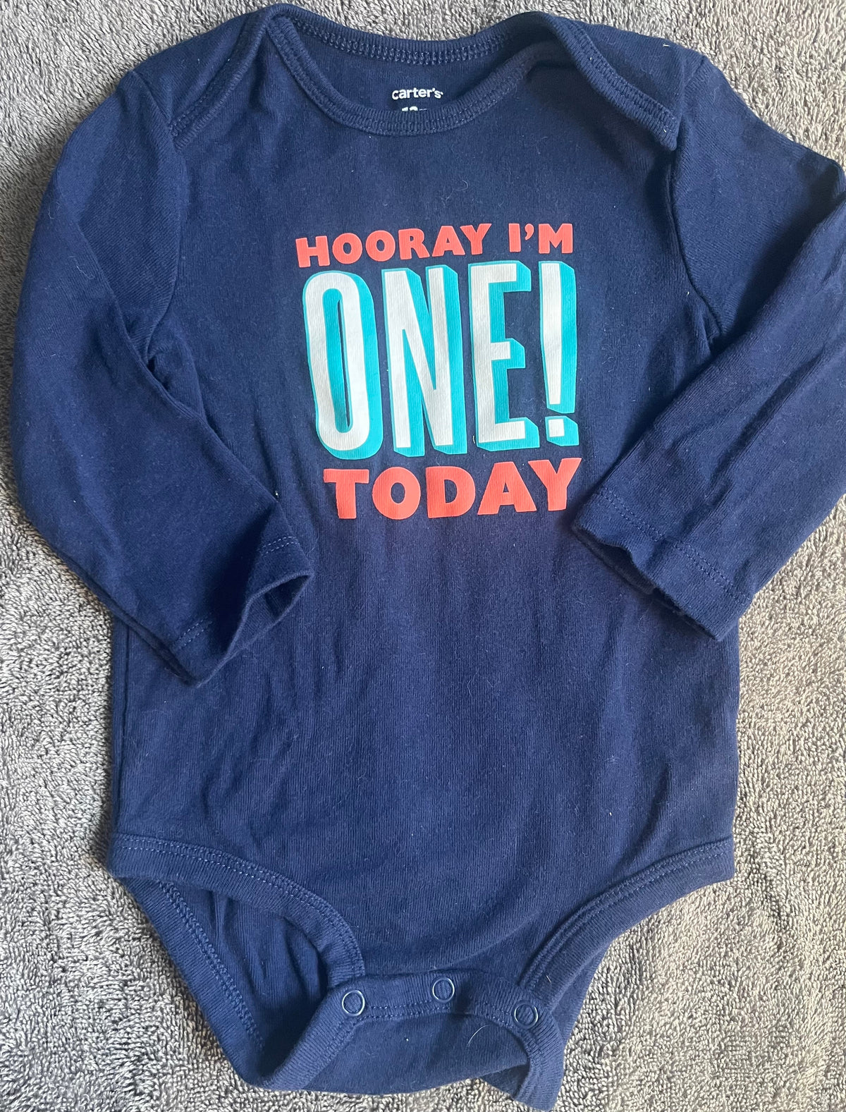 Seller #13 Carter’s boys 12 months First Birthday onesie