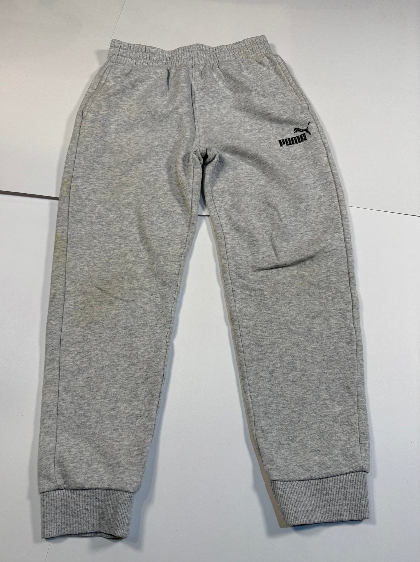 #180 Boys 7/8 Small Puma Gray with Black Logo Hoodie Set