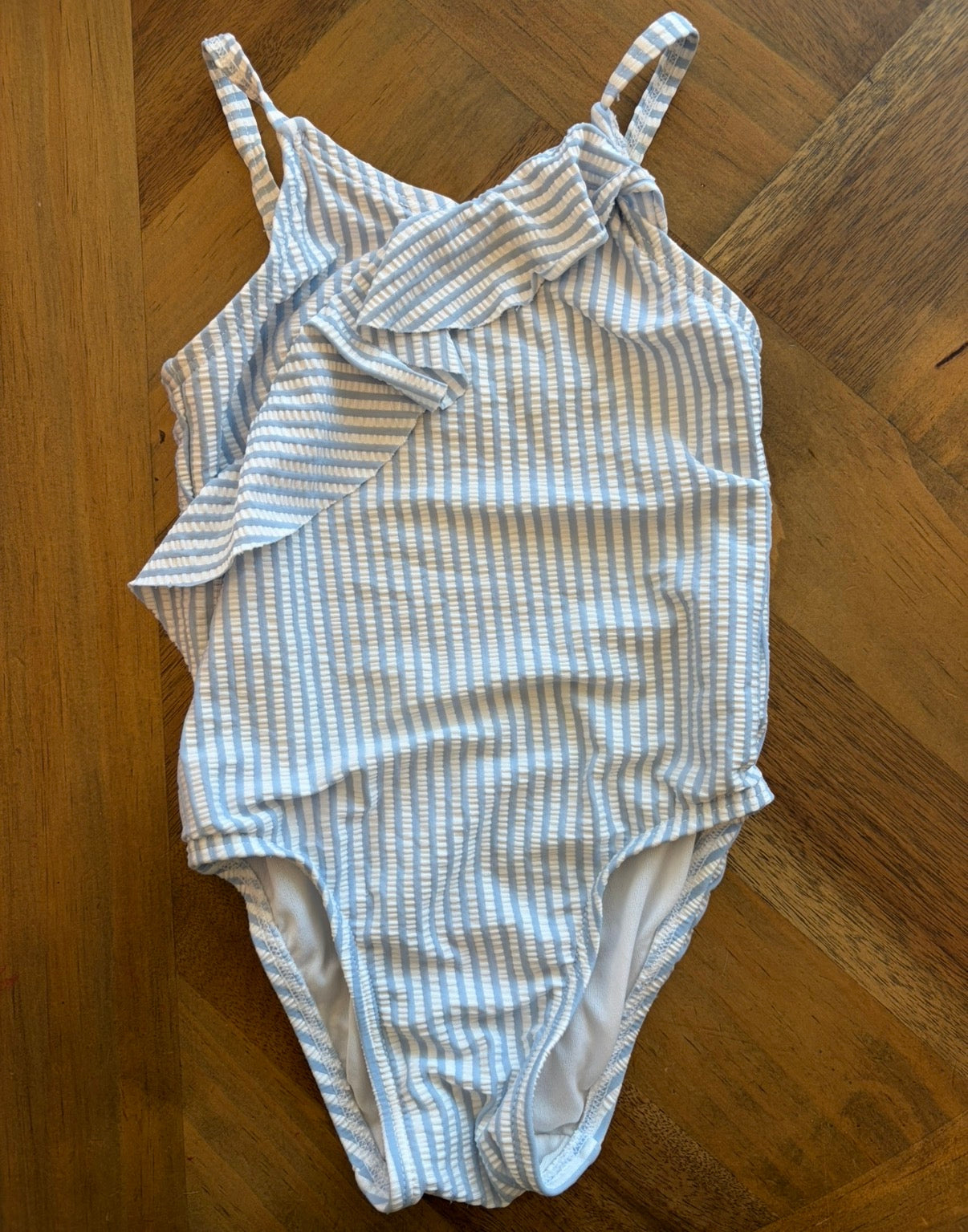 Seller 22 blue and white stripe 2T swimsuit