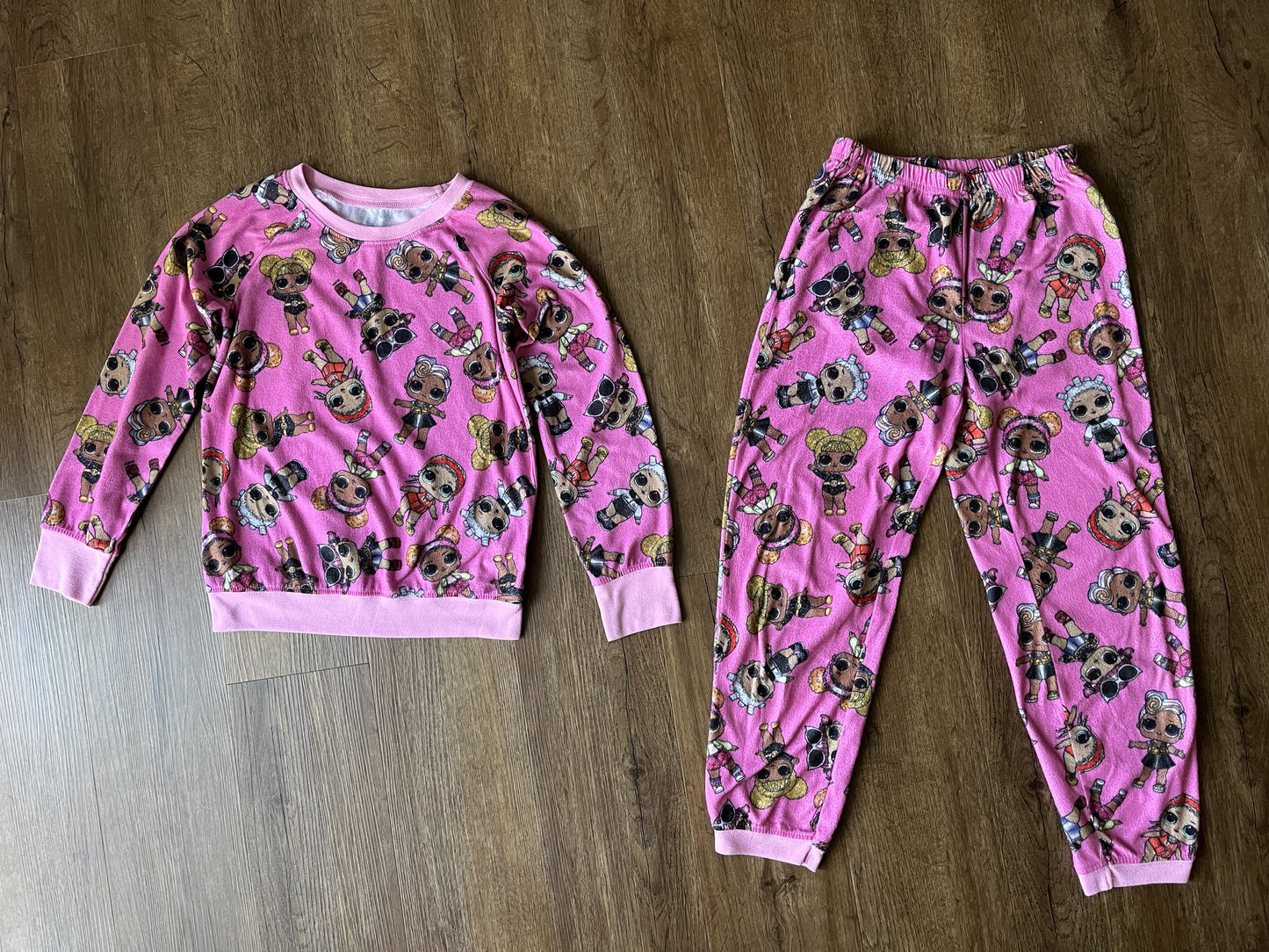 #124 3 PJ Sets - LOL, JoJo Siwa & Snowman Pajamas Girls Size M 8