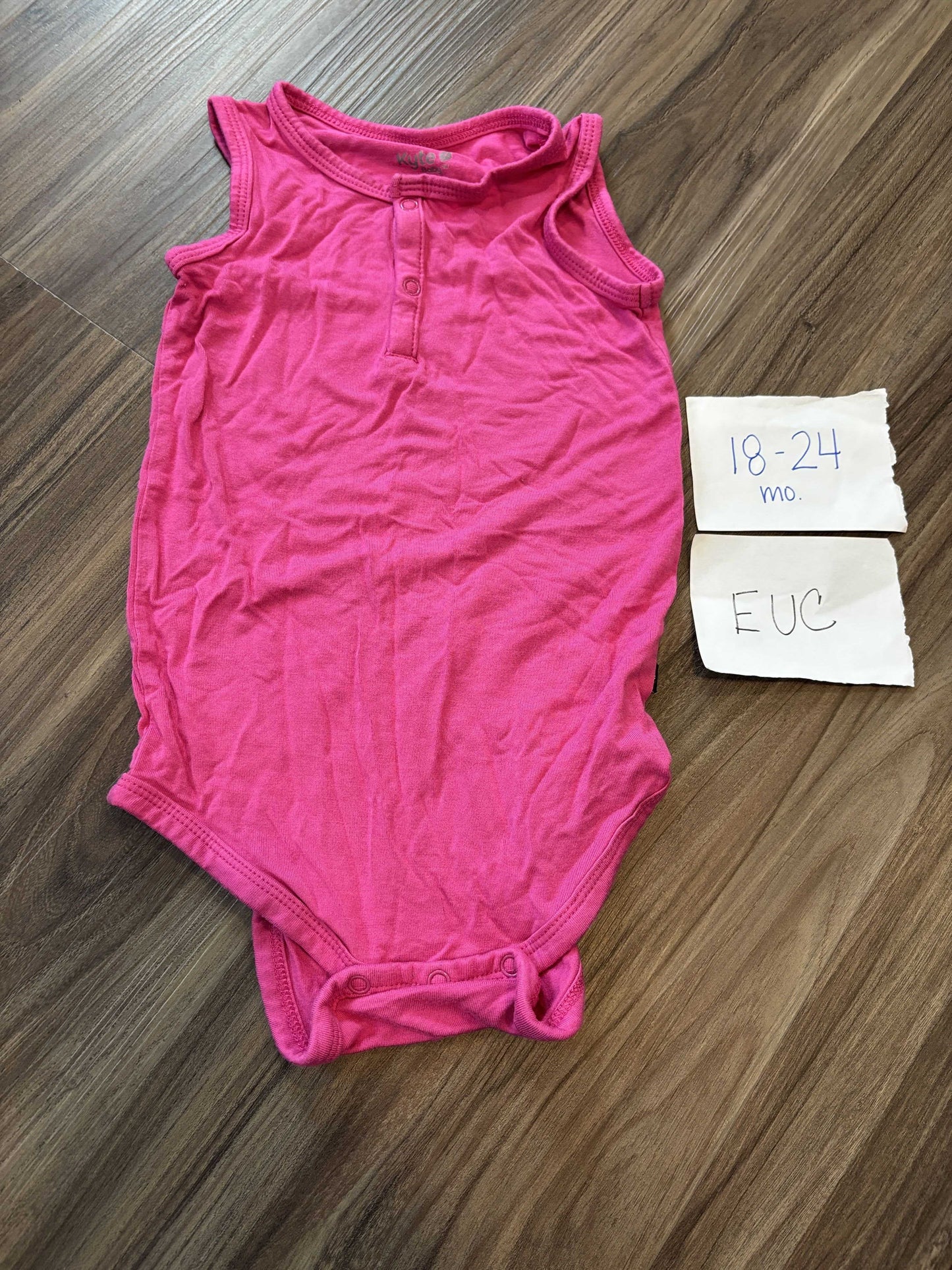 #77 - 18-24 Mo Kyte Baby Raspberry Tank Bodysuit EUC