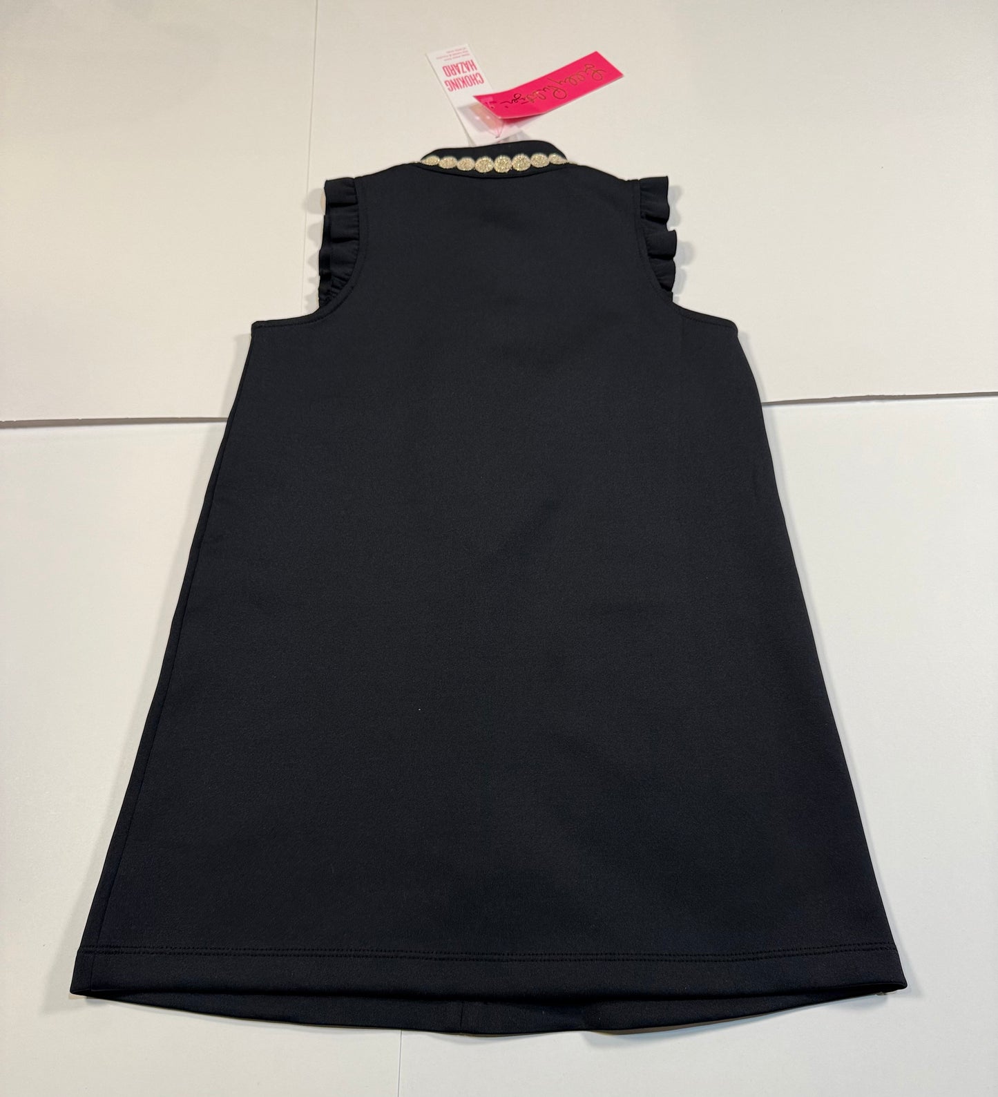 #180 Girls Small 4/5 Lilly Pulitzer Navy Shift Dress with Gold Accents