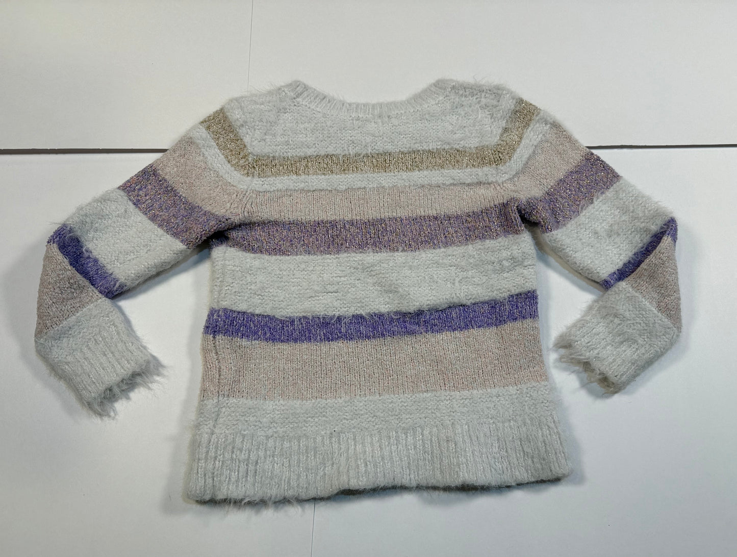 #180 Girls 4T Cat & Jack Glitter Striped Sweater