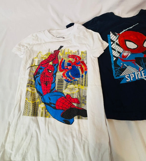 #90 Set of 2 Marvel Spider-Man short-sleeve T-shirts Kids size XS
