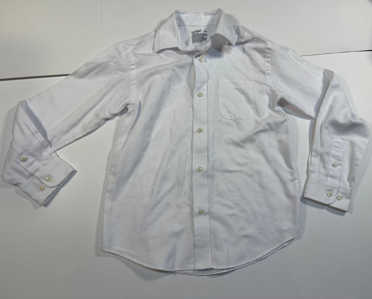 #180 Boys M (8) Dress Shirt Bundle - Cat & Jack White and Izod Blue Plaid (2 available)