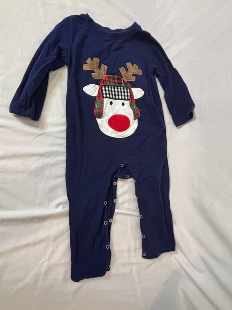#90 Boutique reindeer Christmas romper Size 18–24 months