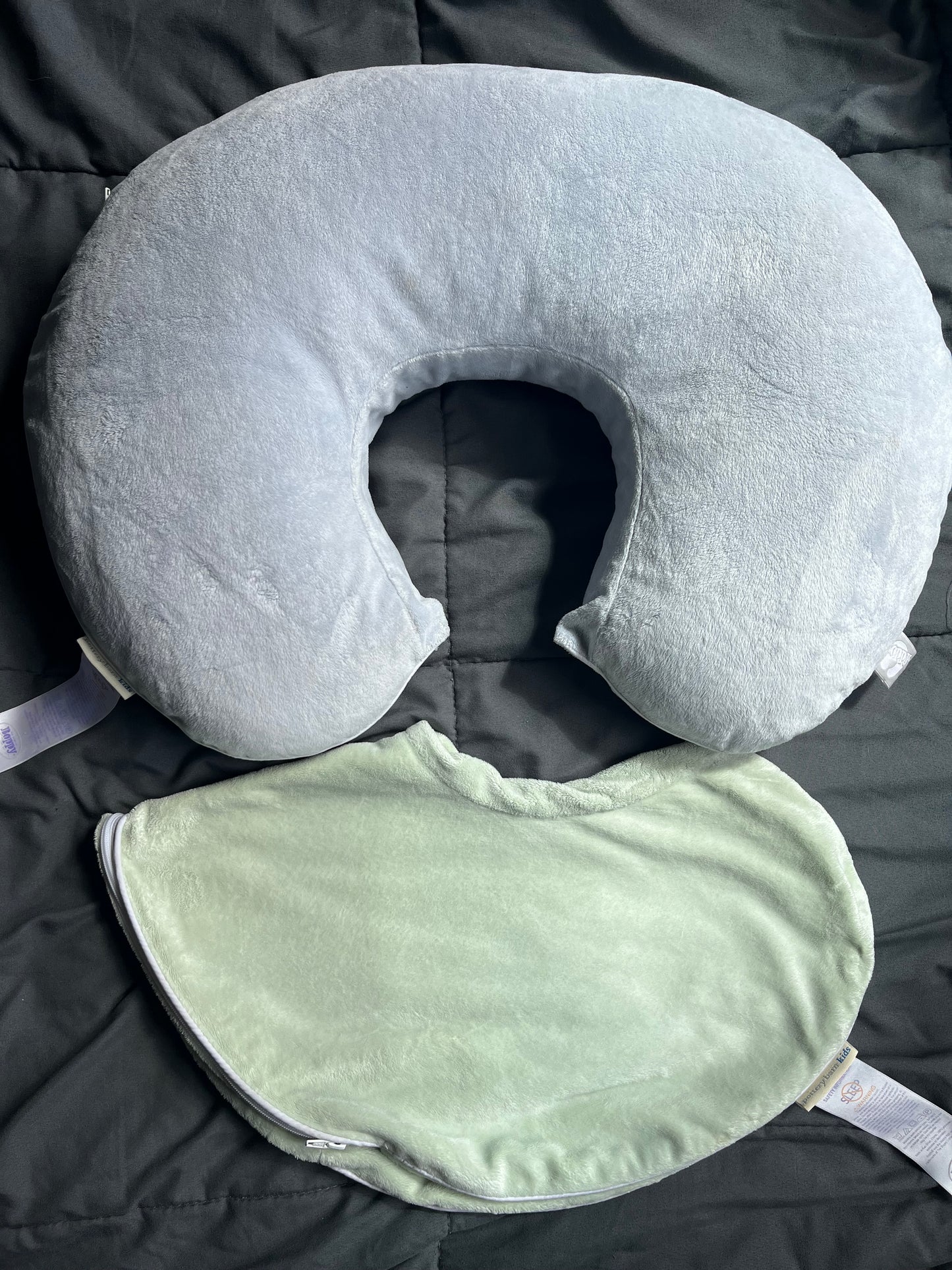 Seller #13 Boppy nursing pillow with extra cover (green/blue)