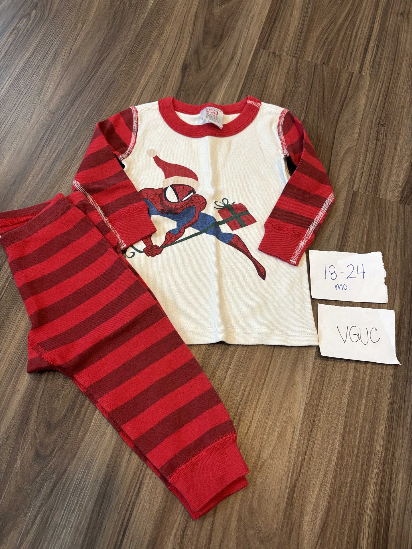 #138 - 18-24 Mo - VGUC Hanna Andersson - Spiderman Christmas PJs - PU 45236