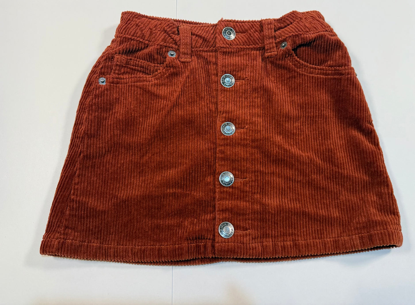 #180 Girls 4 Cat & Jack Brown Corduroy Skirt with Buttons
