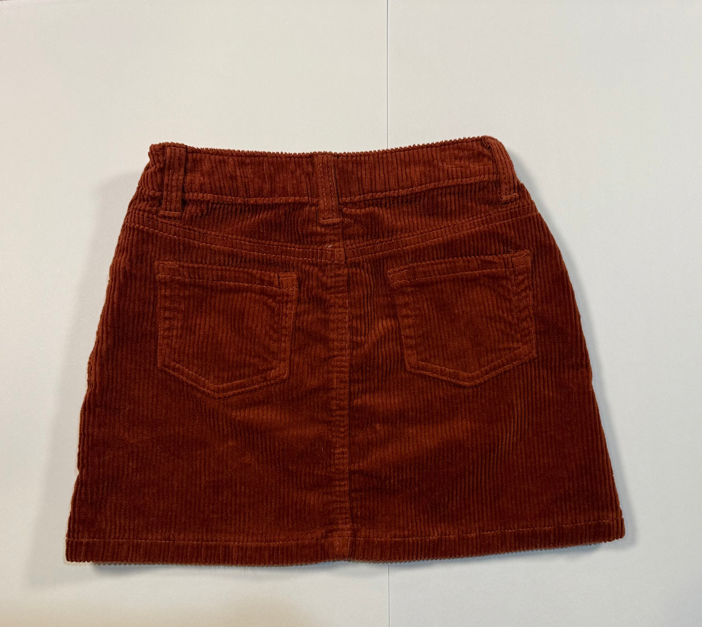 #180 Girls 4 Cat & Jack Brown Corduroy Skirt with Buttons