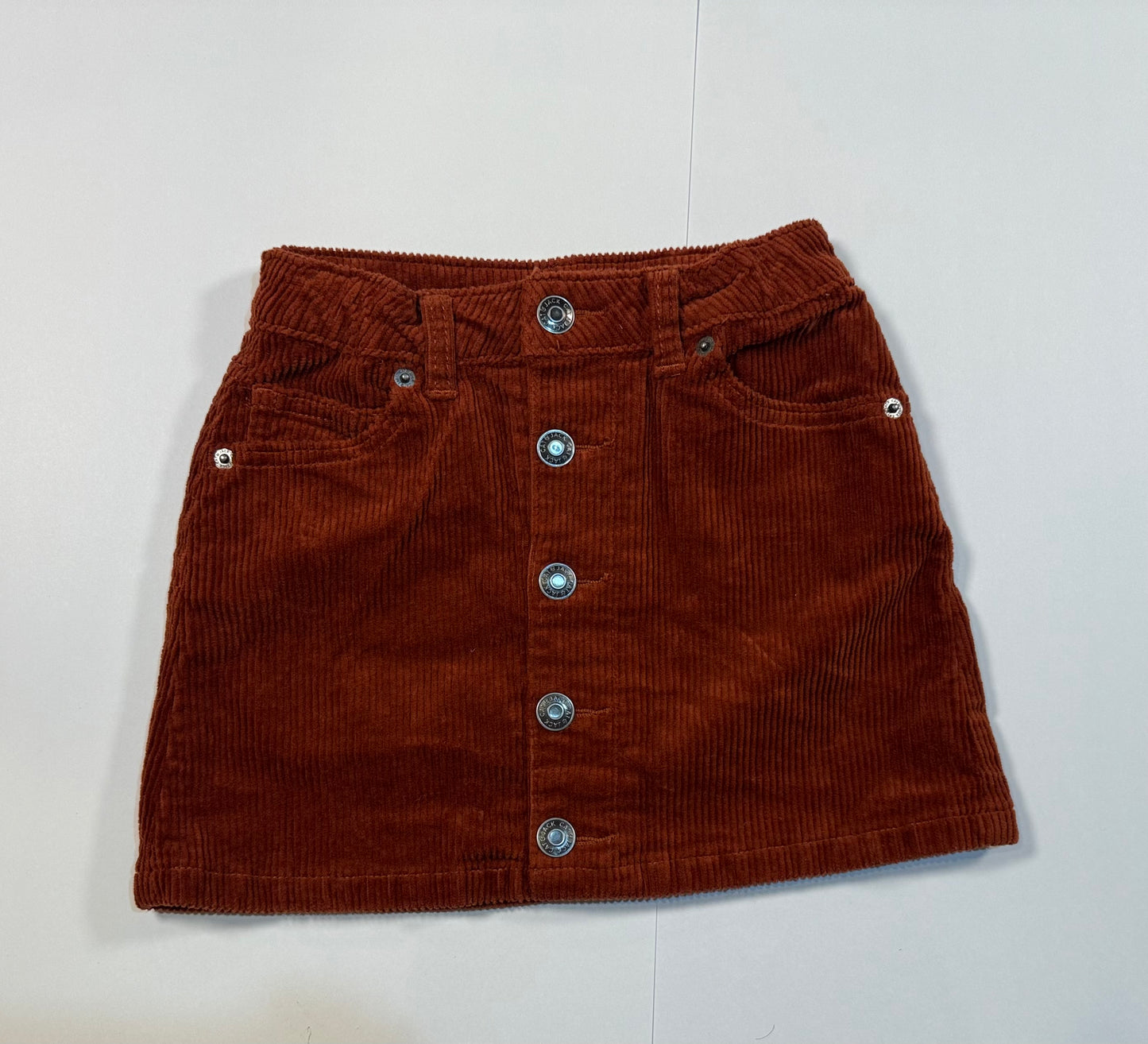 #180 Girls 4 Cat & Jack Brown Corduroy Skirt with Buttons