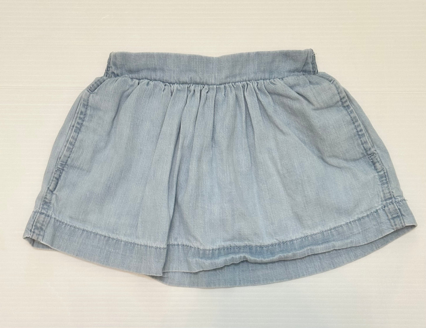 #65 Cat & Jack Girls 2T Jean Skirt with built in shorts + pockets