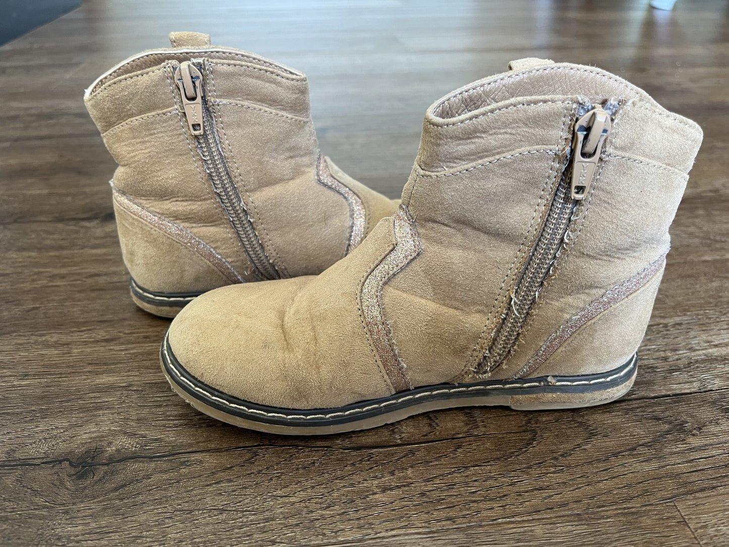 #124 Tucker & Tate Beige Suede Booties Girls Size 12