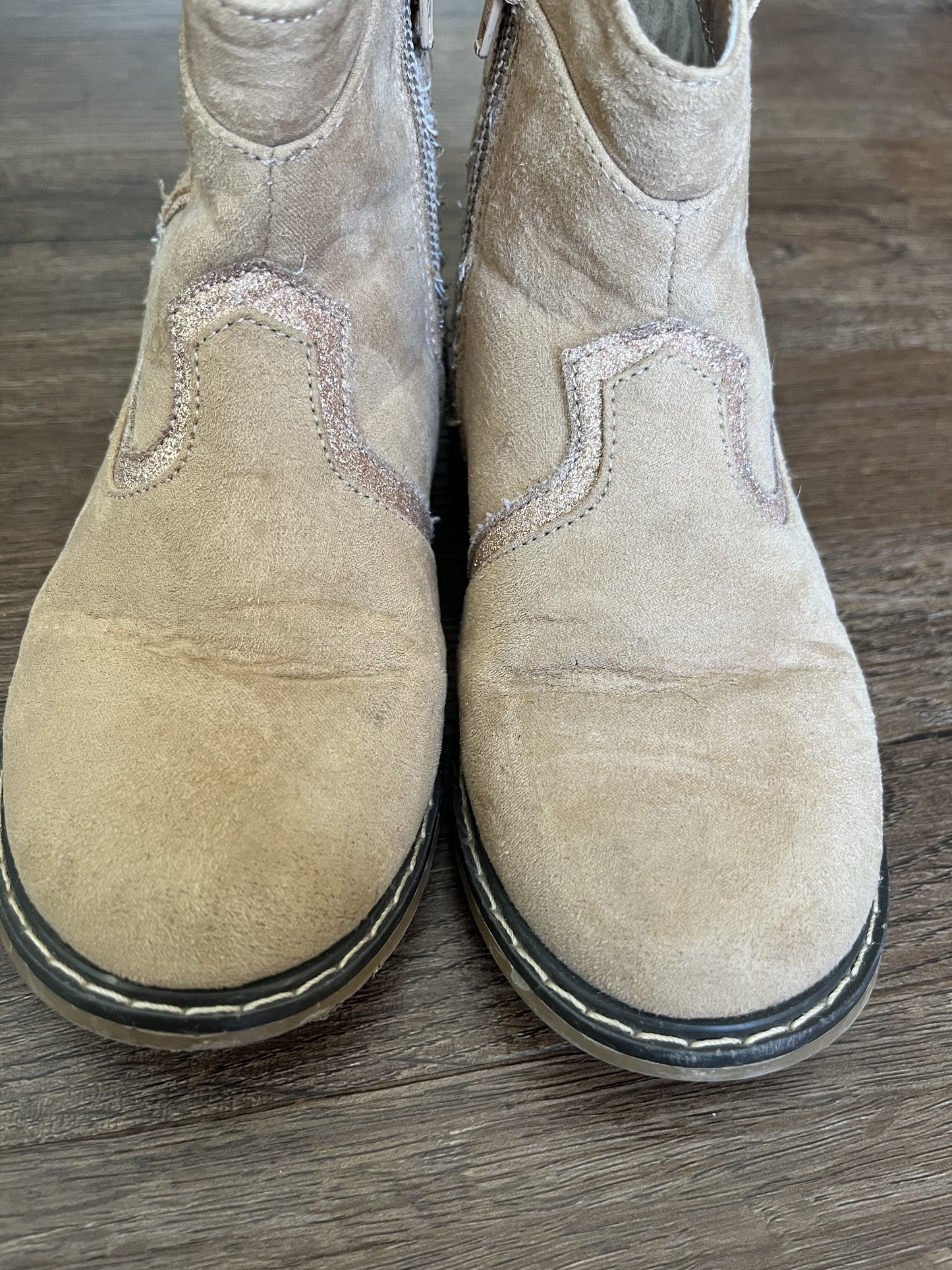 #124 Tucker & Tate Beige Suede Booties Girls Size 12