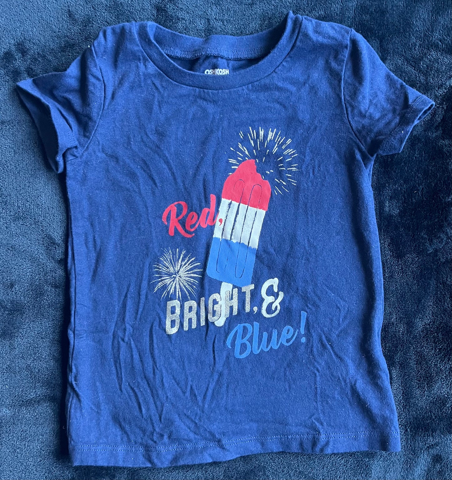 Seller #13 OshKosh 3T Red, Bright & Blue popsicle shirt