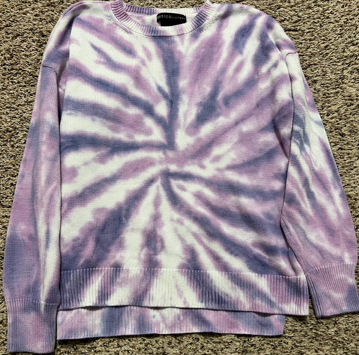 Seller #184 Women’s size medium purple tie dye sweater