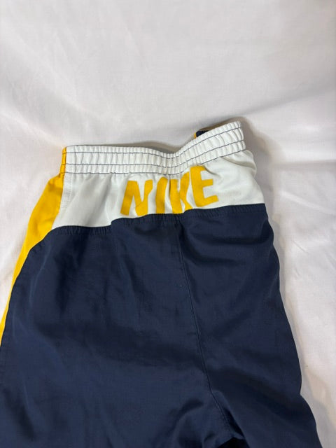 #90 Nike Boys Size 7 Navy & Yellow Athletic Wind Pants