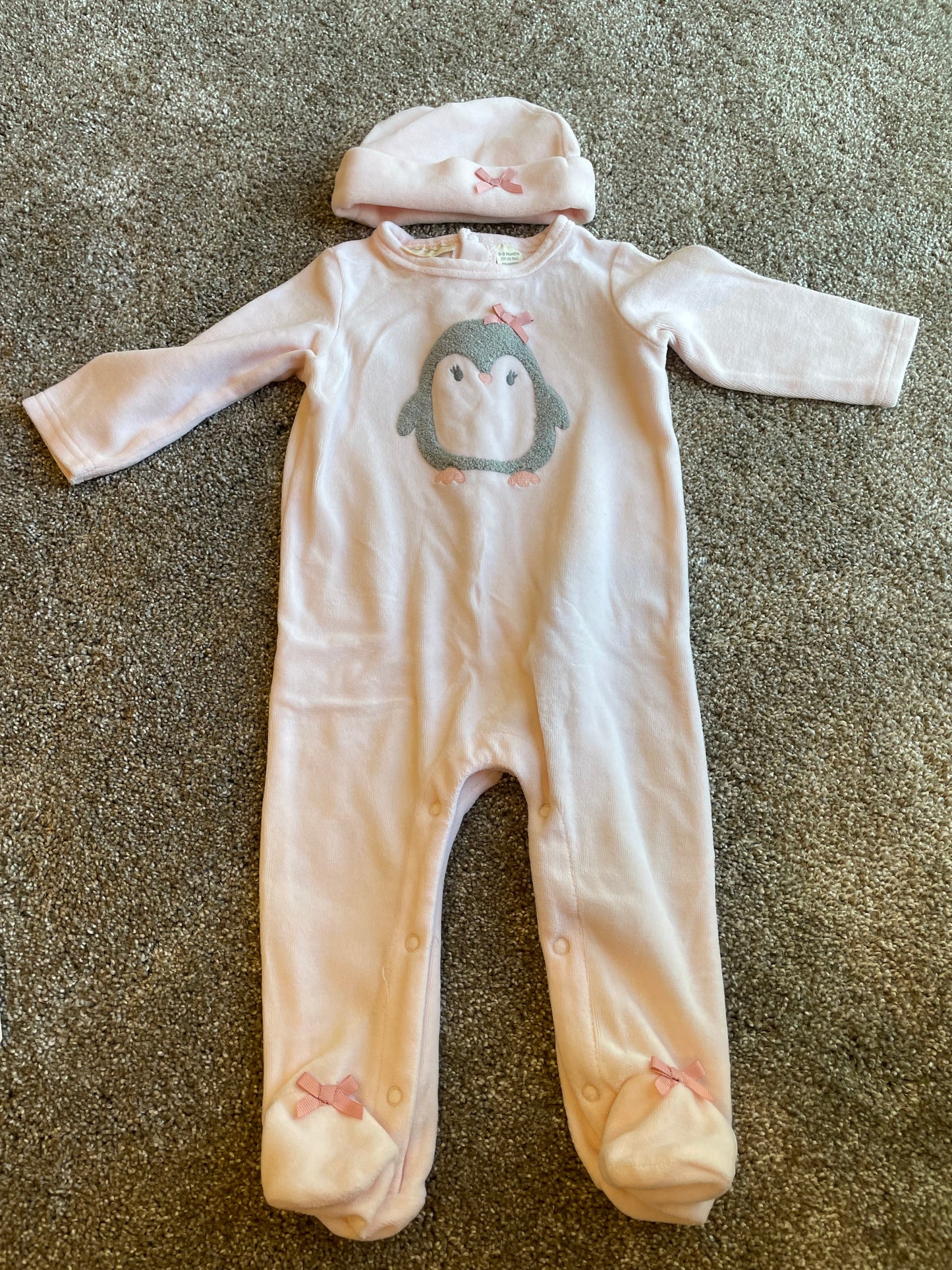 Seller 129- girls First Impressions 6-9 month fleece onsie