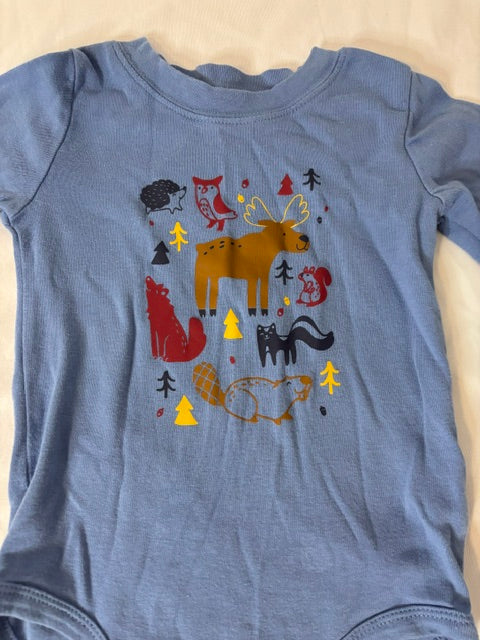 #90 Carter’s Baby Boys 24 Months Woodland Animals Long Sleeve Bodysuit