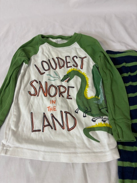 #90 Carter’s Boys 18 Months Alligator “Loudest Snore” 2-Piece Pajama Set