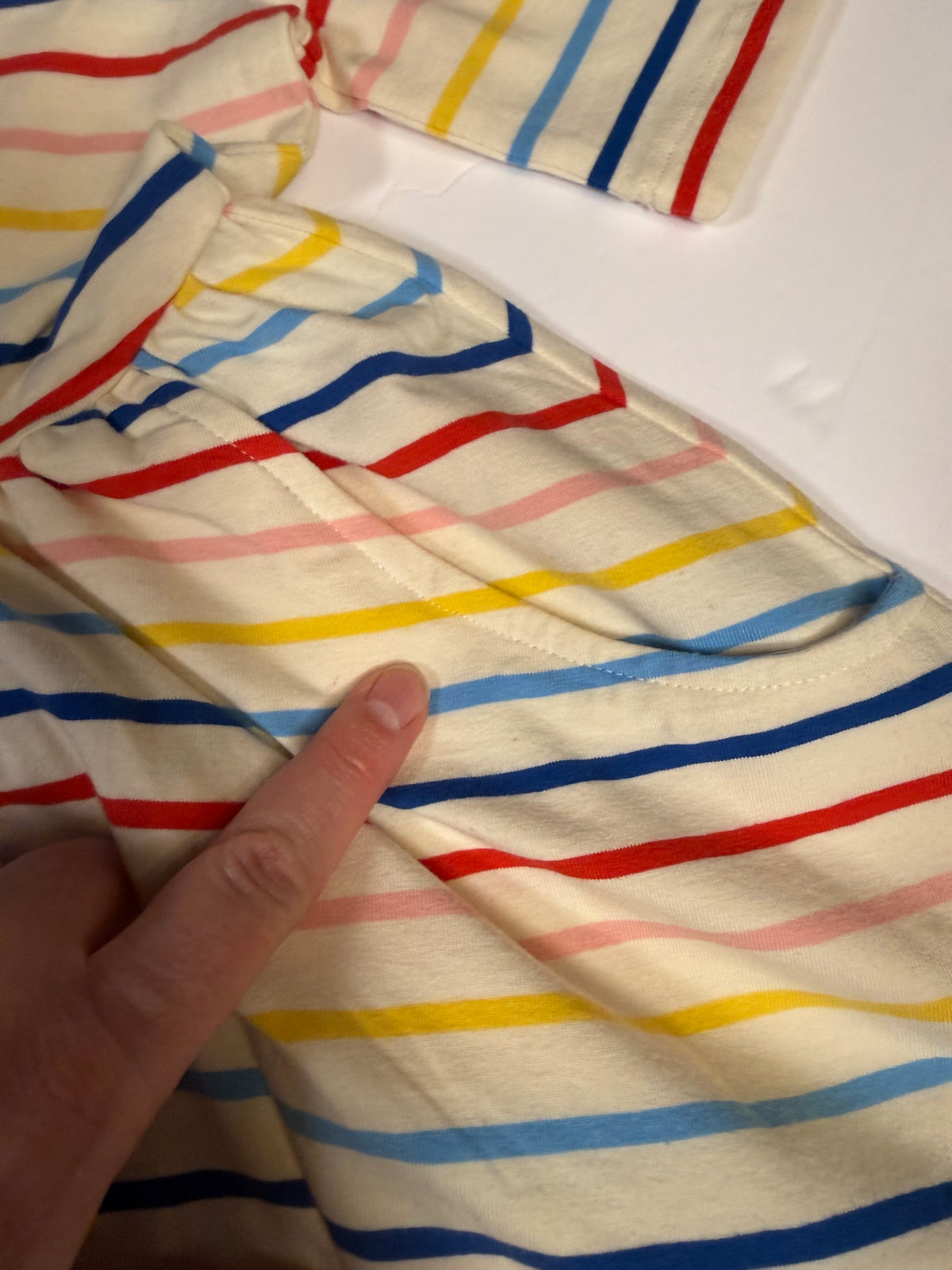 #141 Girls 5 (110) NWT Hanna Andersson Rainbow Stripe Twirl Dress with Pockets 1 of 2 available