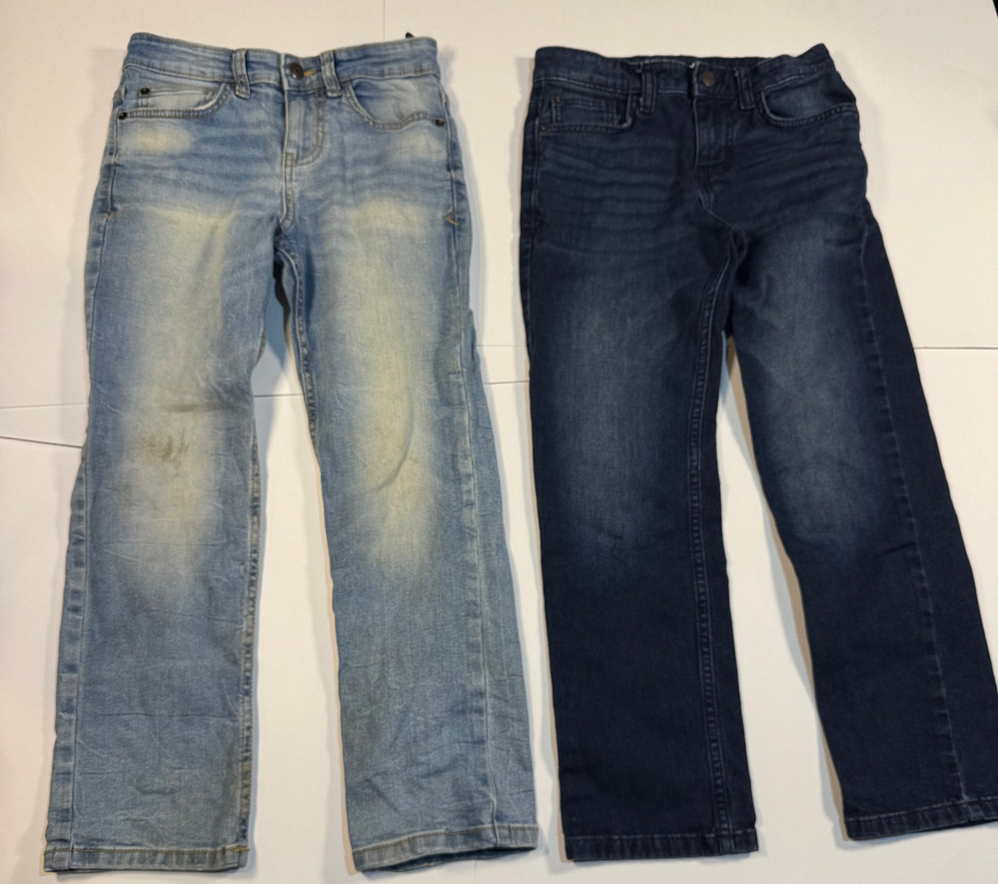#180 Boys 8 Cat & Jack Straight Leg Jean Bundle -Dark and Light Blue