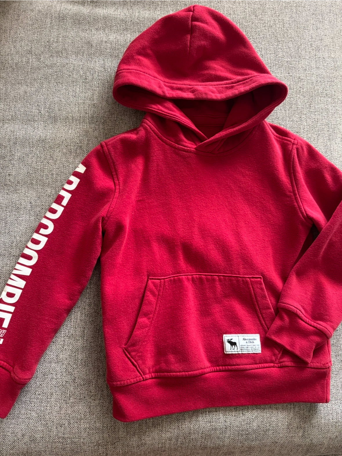 REDUCED #92 Abercrombie 5/6 boys red hooded sweatshirt