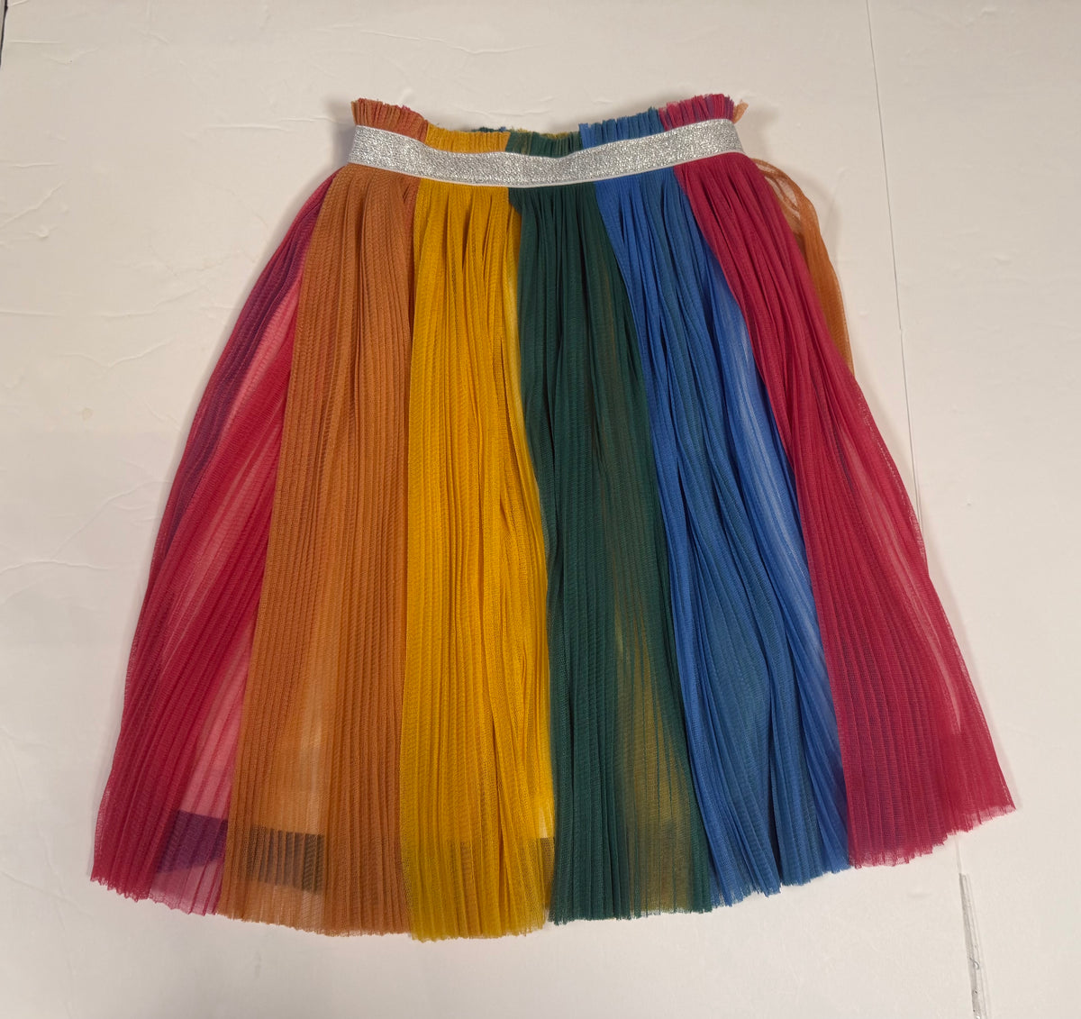 #141 Girls 4 (100) Hanna Andersson Rainbow Tulle Twirl skirt