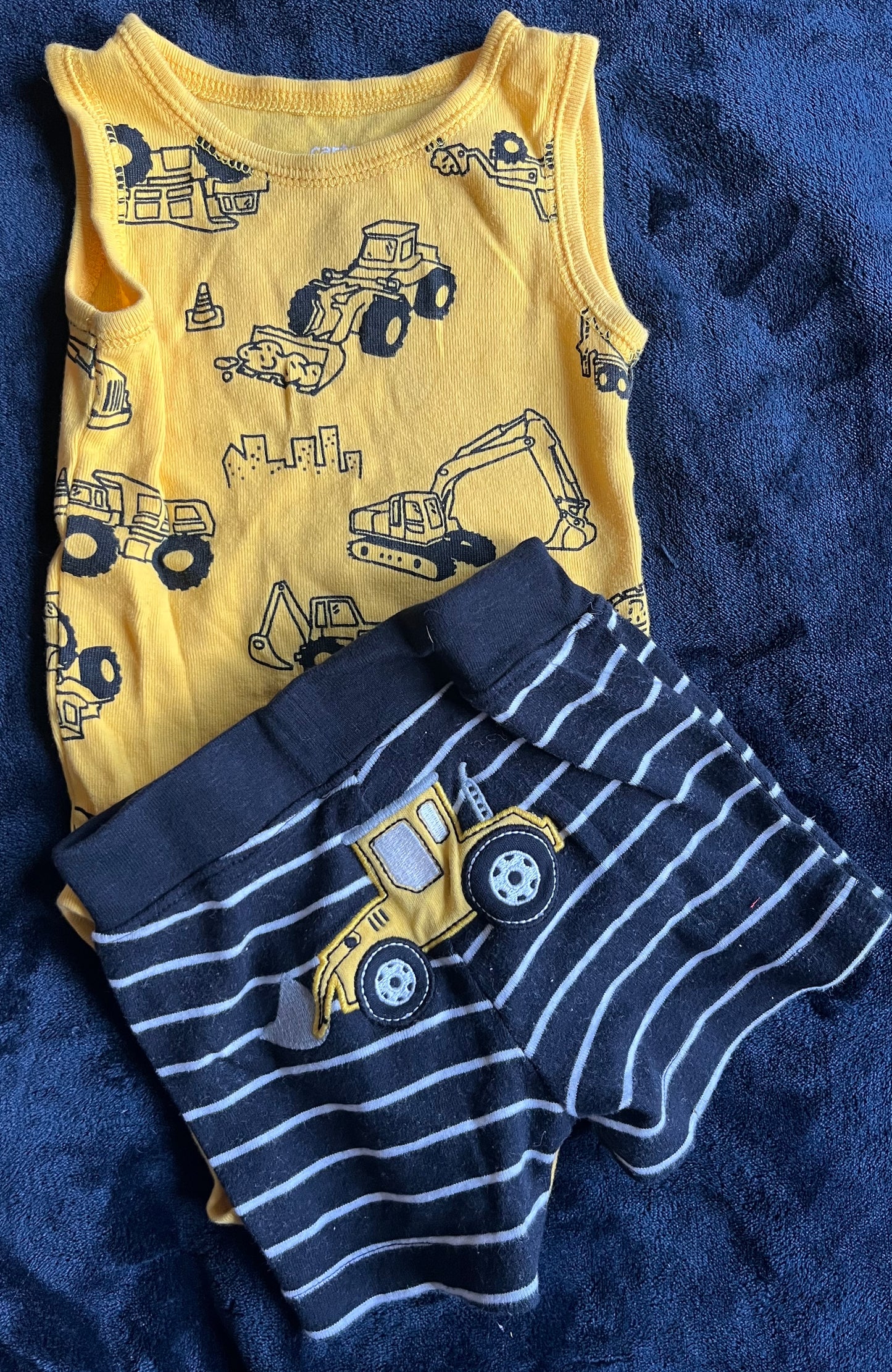 Seller #13 Carter’s 6 months boys 2 piece construction truck outfit