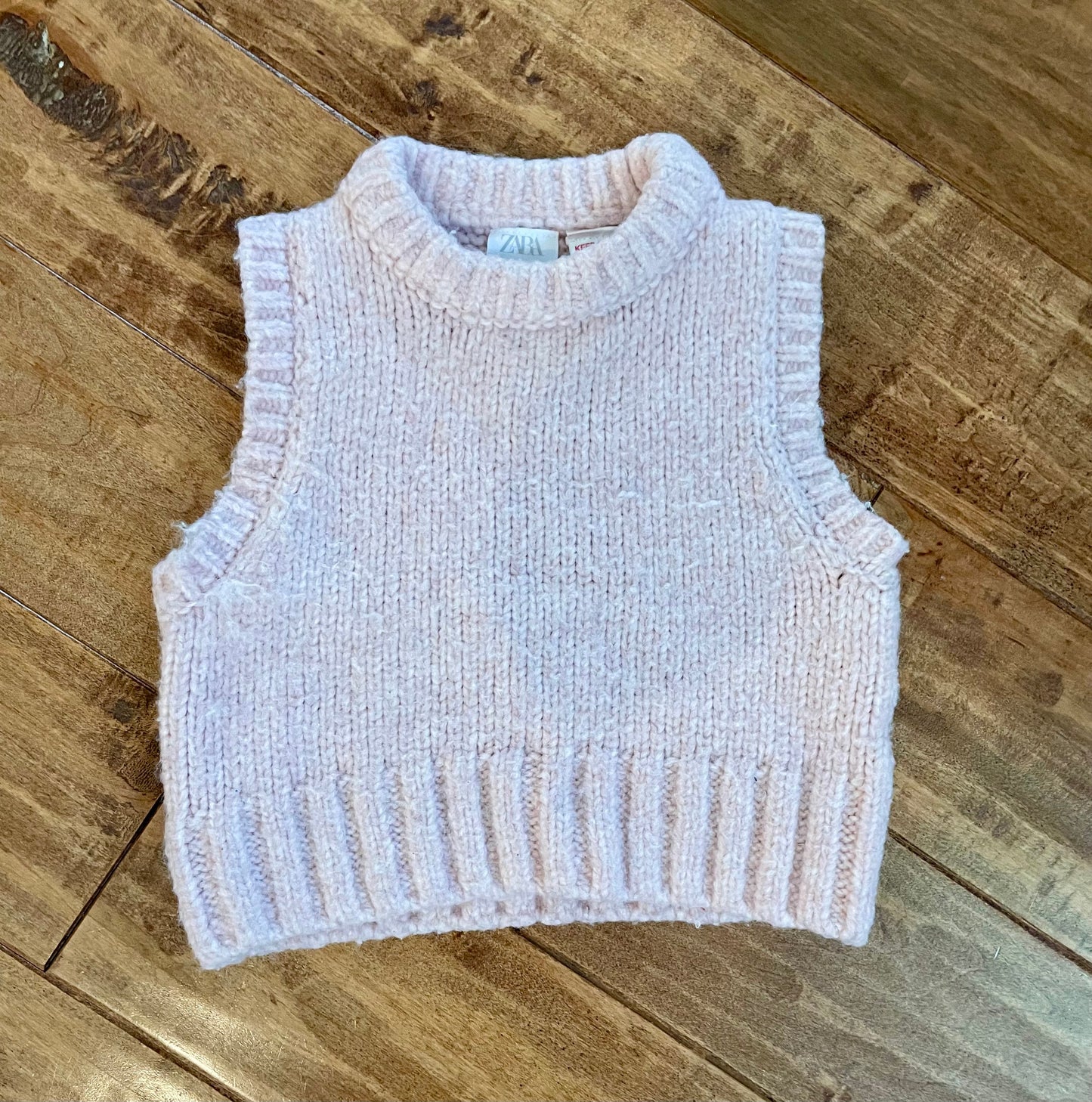 #199 REDUCED Girls Zara pink sweater vest size 18-24 months GUC