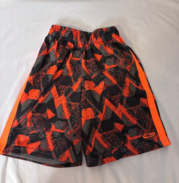 #90 Champion Boys Athletic Basketball Shorts Orange & Black Size 6-7