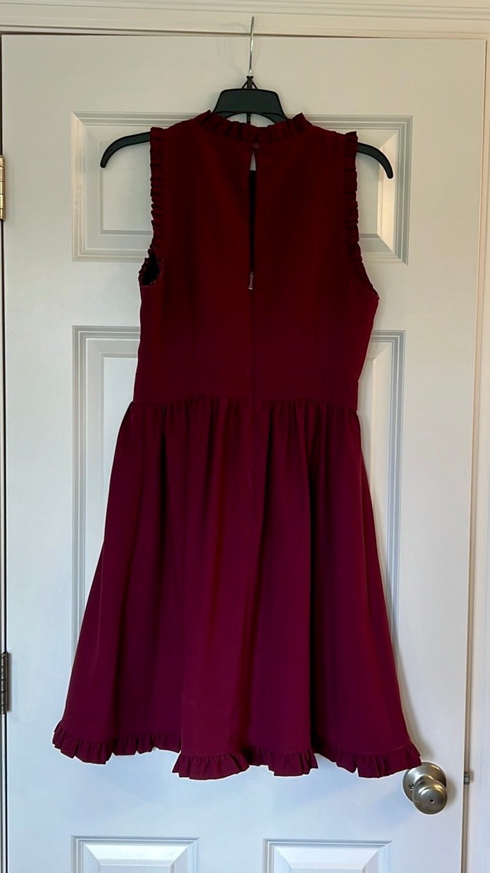 #173-Kate Spade Ruffle Trim Fit & Flare dress women's size 4